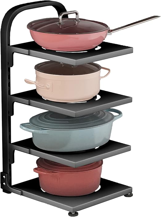 Pot Rack Organizers,4 Tier Adjustable Pot Racks