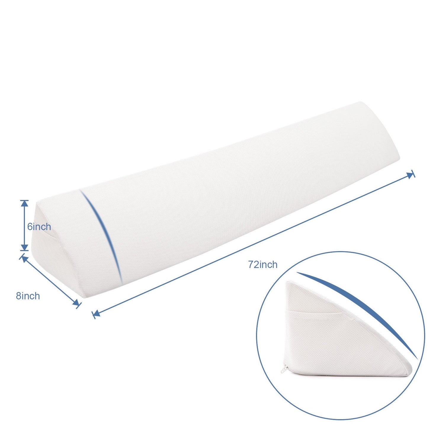 Bed Wedge Pillow for Headboard, Bed Gap Filler