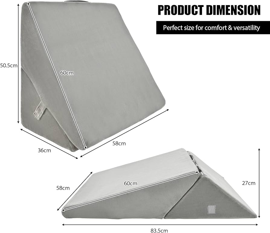 All Sett Health Bed Wedge Pillow Adjustable - 7in1