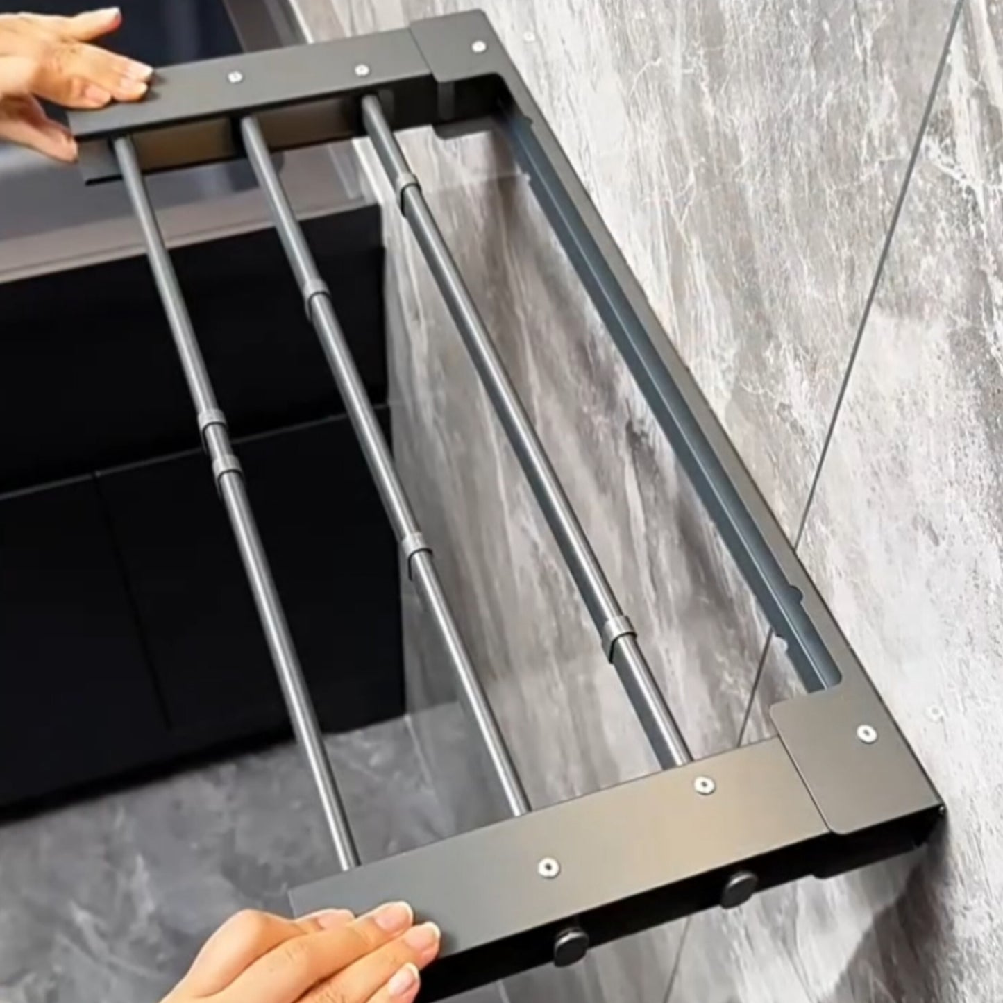 Space Saving Wall-Mounted Clothes Drying Folding Rack