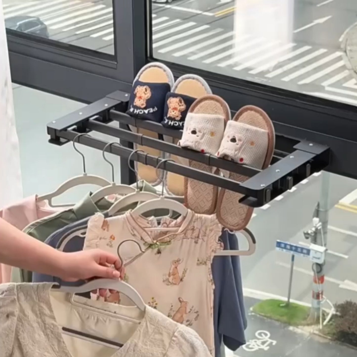 Space Saving Wall-Mounted Clothes Drying Folding Rack