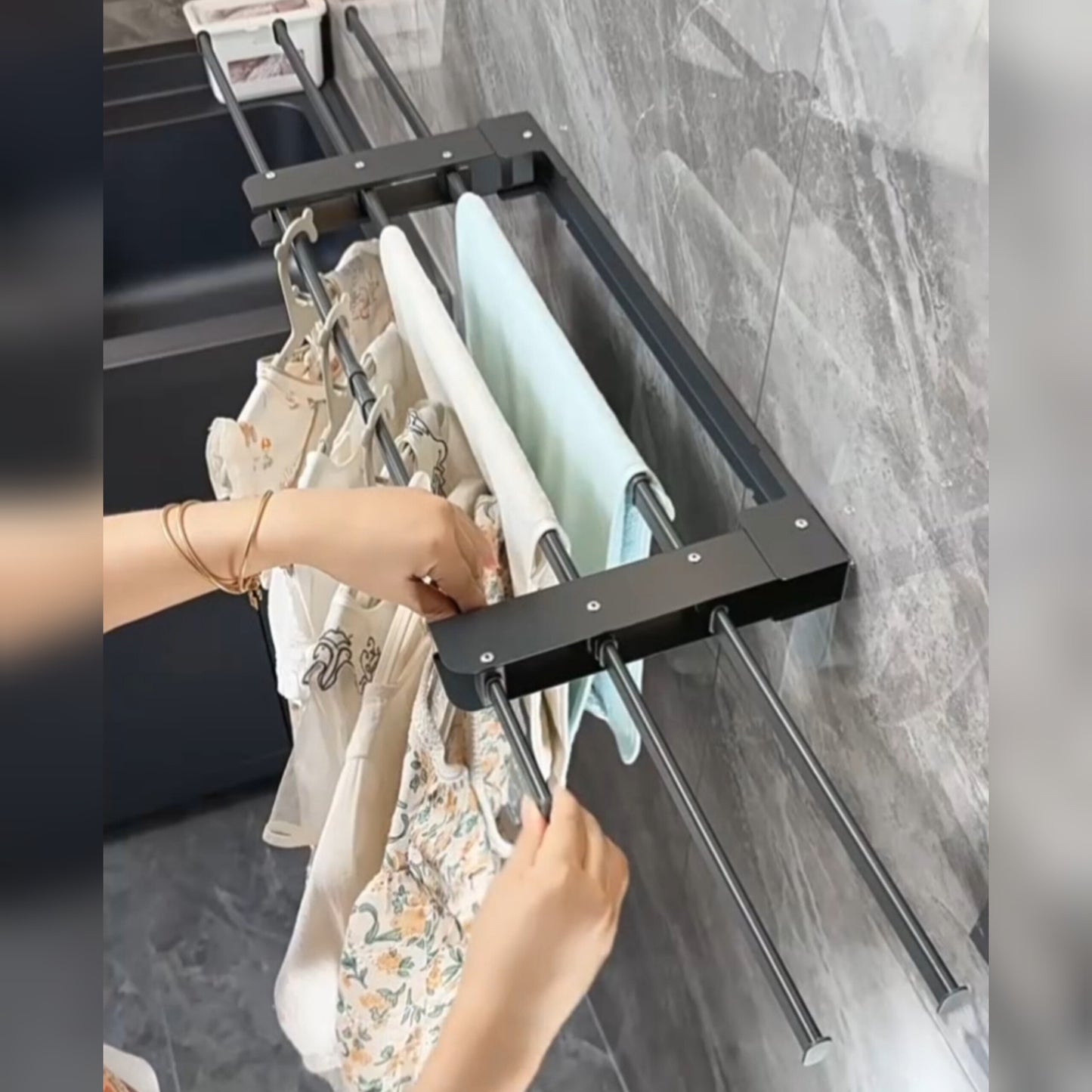 Space Saving Wall-Mounted Clothes Drying Folding Rack