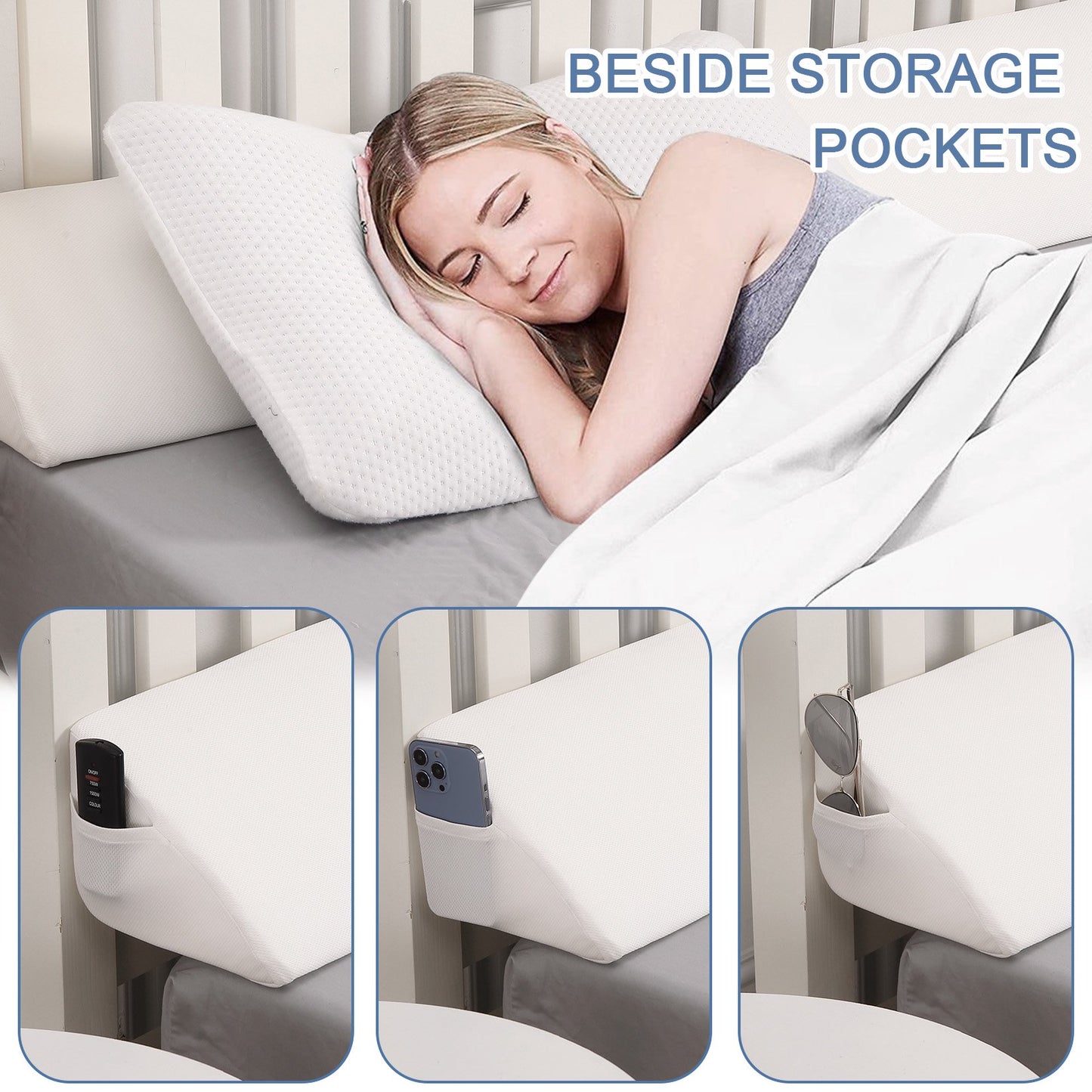 Bed Wedge Pillow for Headboard, Bed Gap Filler